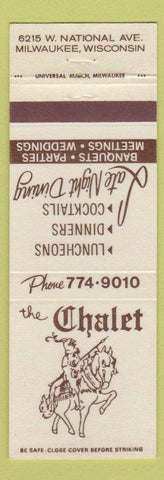 Matchbook Cover - The Chalet Milwaukee WI Restaurant