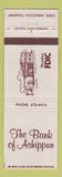 Matchbook Cover - Bank of Ashippun WI