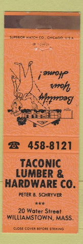 Matchbook Cover - Taconic Lumber Hardware Williamstown MA WEAR