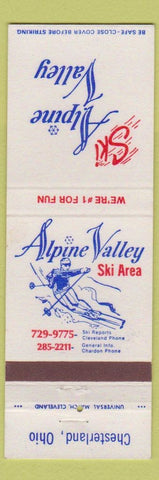 Matchbook Cover - Alpine Valley Skiing Chesterland OH