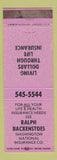 Matchbook Cover - Ralph Backenstoes Insurance Washington National WEAR
