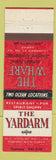 Matchbook Cover - Yardarm Seafood Restaurant Fort Lauderdale FL Pompano BEACH