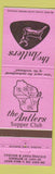 Matchbook Cover - The Antlers Supper Club Wausau WI