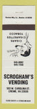 Matchbook Cover - Scrogham's Vending Crewe VA