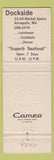 Matchbook Cover - Dockside Annapolis MD