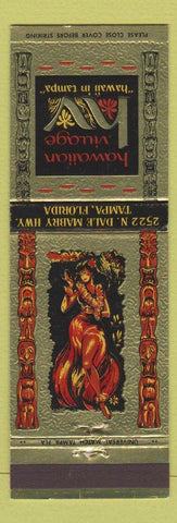 Matchbook Cover - Hawaiian Village Tampa FL hula girlie