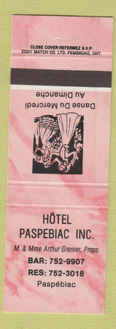 Matchbook Cover - Hotel Paspebiac QC