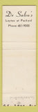 Matchbook Cover - De Salvo's of Cudahy WI