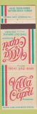 Matchbook Cover - Villa Capri Restaurant Daytona Beach FL