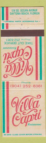 Matchbook Cover - Villa Capri Restaurant Daytona Beach FL