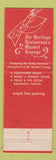 Matchbook Cover - Heritage Restaurant Morgantown PA