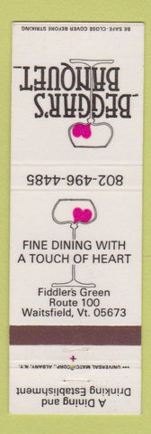 Matchbook Cover - Beggar's Banquet Waitsfield VT