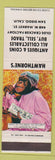 Matchbook Cover - Hawthorne's Antiques Coins San Diego CA