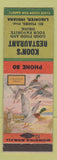 Matchbook Cover - Koon's Restaurant Ligonier IN