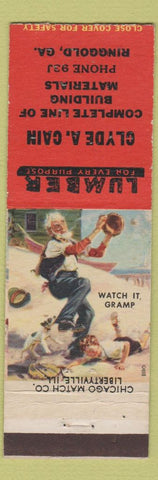 Matchbook Cover - Clyde A Cain Building Materials Ringgold GA