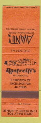 Matchbook Cover - Avanti Supper Club Flinton IA