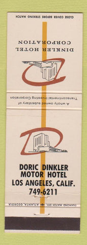 Matchbook Cover - Dinkler Hotel Corp Doric Motor Hotel Los Angeles CA WEAR