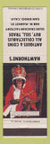 Matchbook Cover - Hawthorne's Antiques Coins San Diego CA