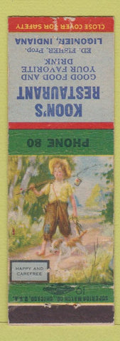 Matchbook Cover - Koon's Restaurant Ligonier IN WORN