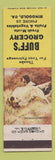Matchbook Cover - Buff's Grocery Ringgold GA low phone #