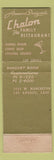 Matchbook Cover - Chalon Restaurant Los Angeles CA