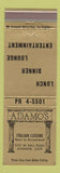 Matchbook Cover - Adamo's Italian Restaurant Anaheim CA WEAR