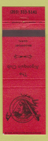 Matchbook Cover - Algonquin Club Birdgeport CT