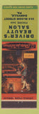 Matchbook Cover - Driver's Beauty Salon Danville PA