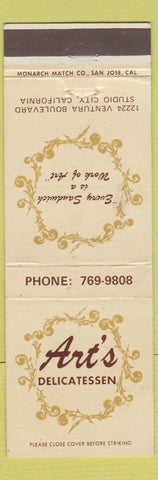 Matchbook Cover - Art's Deli Studio City CA