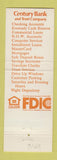 Matchbook Cover - Century Bank and Trust Somerville Malden Medford Cabmbridge MA