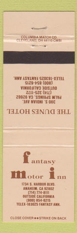 Matchbook Cover - Fantasy Motor Inn Anaheim CA