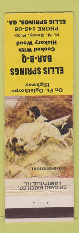 Matchbook Cover - Ellis Springs BBQ GA