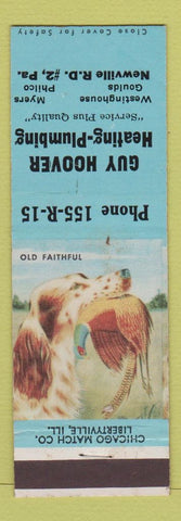 Matchbook Cover - Guy Hoover Heating Plumbing Newville PA WEAR
