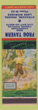 Matchbook Cover - Frog Tavern Syracuse IN Lake Wawasee