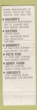 Matchbook Cover - Ansara's Restaurant Redwood City CA