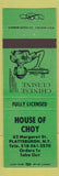 Matchbook Cover - House of Choy Plattsburgh NY Chinese
