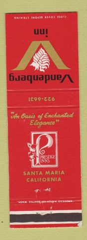 Matchbook Cover - Vanderberg Inn Santa Maria CA