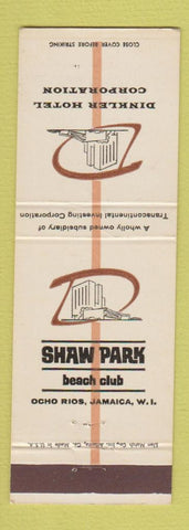 Matchbook Cover - Dinkler Hotel Corp Shaw Park Beach Club Jamaica