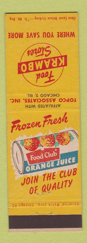 Matchbook Cover - Krambo Grocery Food Frozen Orange Juice Chicago IL