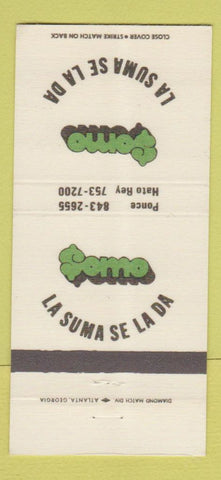 Matchbook Cover - Somo LA SumaSe LA Da Ponce Hato Rey Puerto Rico 30 Strike
