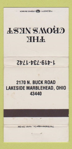Matchbook Cover - Crows Nest Lakeside Marblehead OH WEAR 30 Strike