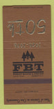 Matchbook Cover - First Bank Trust Lufkin TX 1976 30 Strike