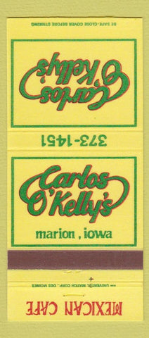 Matchbook Cover - Carlos O'Kelly's Mexican Cafe Marion IA 30 Strike