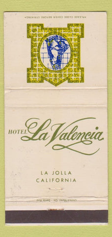 Matchbook Cover - Hotel LA Valencia La Jolla CA girlie WEAR 30 Strike