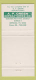 Matchbook Cover - AP Green Refractories Leetsdale PA 30 Strike