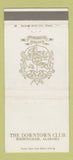 Matchbook Cover - The Downtown Club Birmingham AL 30 Strike