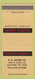 Matchbook Cover - Yard Man RN Jacobi Milwaukee WI Mowers 30 Strike