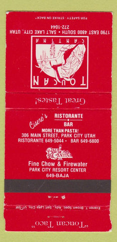 Matchbook Cover - Toucan Cantina Salt Lake City UT Park City 30 Strike