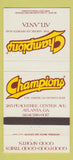 Matchbook Cover - Champions Sports Bar Atlanta GA 30 Strike