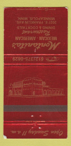 Matchbook Cover - Montanita's Mexican Restaurant Minneapolis MN 30 Strike